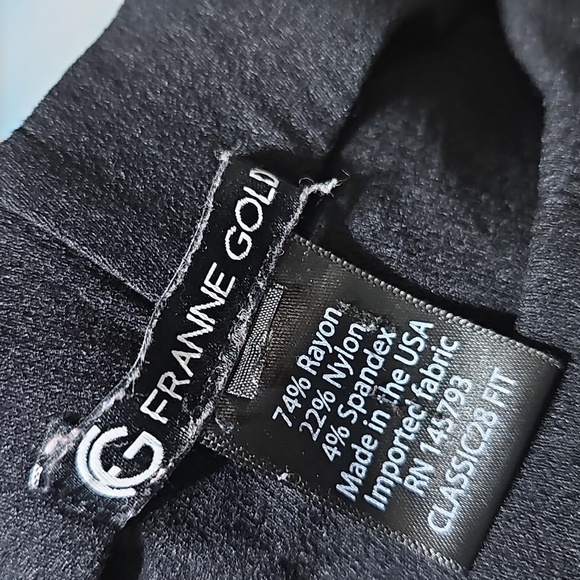 Franne Golde Sleek Black Pants Size Small - Picture 3 of 4
